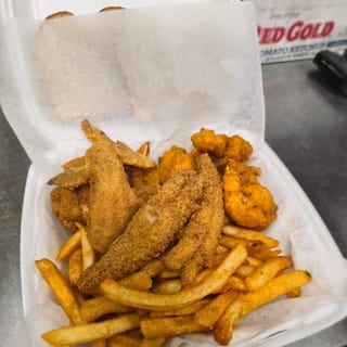 #13. 2-Piece Fish, 3 Whole Wings and 10 Large Shrimp with Fries